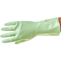 Латексные перчатки Рыжий кот с хлопковым напылением, зеленые, размер M 101279