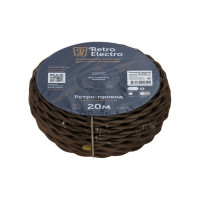 Силовой кабель Retro Electro ретро, 2х1,5, коричневый, длина бухты 20 2254726