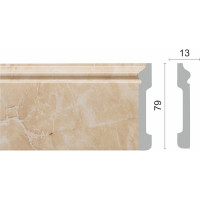 Напольный плинтус Decor-Dizayn ударопрочный, влагостойкий, юрский мрамор, 79х13х2400 мм 005-10