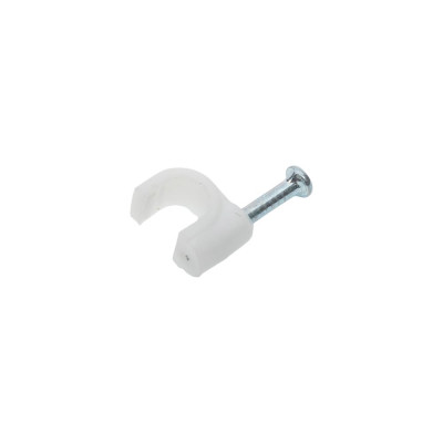 Кабельная клипса TWT круглая, диаметр 5 мм, 100 шт., белая CLR-05