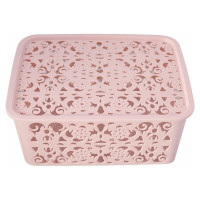 Корзина для хранения МУЛЬТИДОМ Кроше с крышкой 25х20х10 см 2 цвета NEW VL56-40
