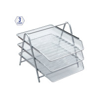 Горизонтальный лоток для бумаг BERLINGO Steel&Style 3 секции, металл, серебристый BMs_41031