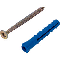 Набор для крепления ВИРТУОЗ дюбель 6х40 К, шуруп 4х50 потайная головка, желтый цинк, 18 шт. 29010