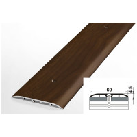 Порог прямой алюминиевый (60 мм; 0.9 м; декоративный; венге) Лука УТ000012539