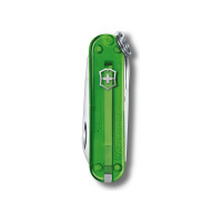 Нож-брелок Victorinox Classic SD Colors Green Tea 58 мм, 7 функций, полупрозрачный зелёный 0.6223.T41G