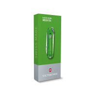 Нож-брелок Victorinox Classic SD Colors Green Tea 58 мм, 7 функций, полупрозрачный зелёный 0.6223.T41G