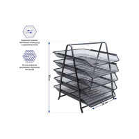 Горизонтальный лоток для бумаг BERLINGO Steel&Style 5 секций, металл, черный BMs_41052