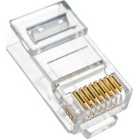 Коннектор TWT RJ45 UTP 8P8C, универсальный, со вставкой, cat.6, 100 шт. PL45-8P8C-6V