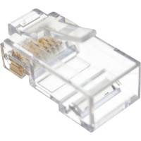 Коннектор TWT RJ45 UTP 8P8C, универсальный, со вставкой, cat.6, 100 шт. PL45-8P8C-6V