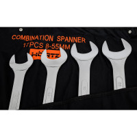 Набор комбинированных ключей HORTZ 17 штук, 8-55, хромированные HOR 996894