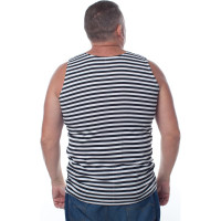 Армейская тельняшка без рукавов, 100% хлопок БЕРТА (черная полоса) 703ч-48-50