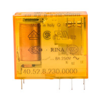 Миниатюрное реле Finder 2 перекидных контакта 8А, 230В AC, 405282300000