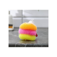 Пластиковая губка Доляна Бублик набор 3 шт, цвет МИКС 650659