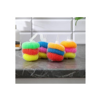 Пластиковая губка Доляна Бублик набор 3 шт, цвет МИКС 650659