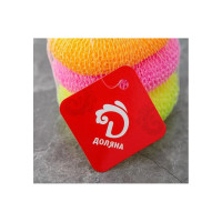 Пластиковая губка Доляна Бублик набор 3 шт, цвет МИКС 650659