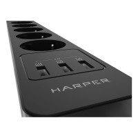 Удлинитель с USB зарядкой HARPER UCH-560 Black H00003013