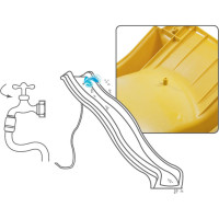 Скат MoyDvor YULVO, HDPE желтый, высота 1200 мм, длина 2196 мм, с подключением к воде YULVO-желтый