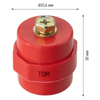 Силовой изолятор с болтом TDM ELECTRIC SM30, Н30хD27хМ6мм SQ0807-0008