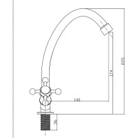Кран для холодной воды СоюзКран керамическая кран-букса 1/2, хром, цинк SK06-T308 567-048