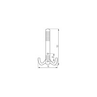 Крючок MF H5531E, AL, 3-х рожковый, матовый хром 973521v