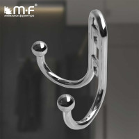 Крючок MF R15, 2-х рожковый, хром 10810v