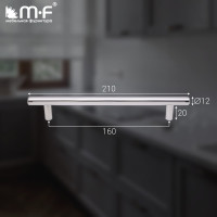 Ручка-рейлинг MF d=12 mm 160/210, хром 11144v