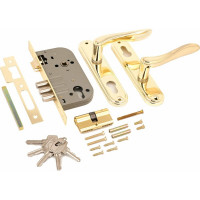 Врезной замок с ручками Аллюр латунь 5787