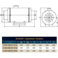 Вентилятор канальный Dospel с регулятором скорости Turbo Silent 150 007-4315