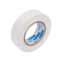 Изолента ABRO ПВХ, белая, устойчива к растяжению, 18 мм х 18,2 м ET-912-18-20-WHT-RW