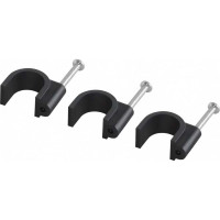 Скоба TDM ELECTRIC 9 мм, плоская, пластиковая, черная, 50 шт. SQ0513-0034