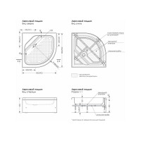 Поддон для душа Melodia della vita Round Plus 90х90х35.5х16 высокий 59440