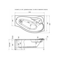 Акриловая ванна на каркасе Aquanet Palma 170x90/60 R 00205537