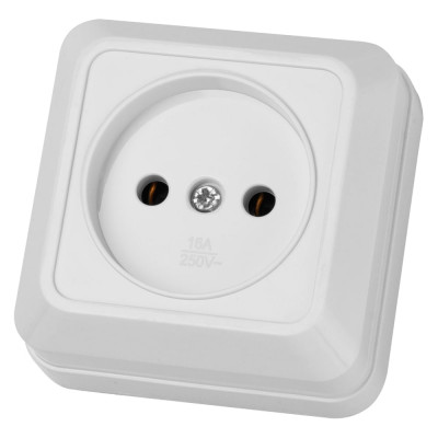 Розетка TDM ELECTRIC 2П открытой установки IP20 10А 250В керамика белая "Ладога" SQ1801-0110