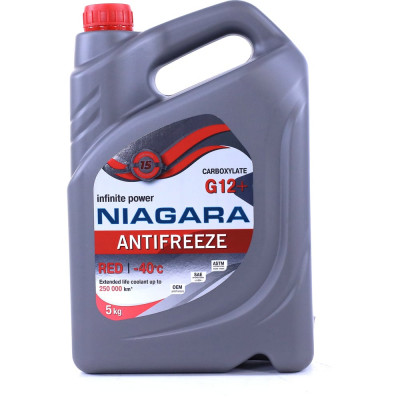 Охлаждающая жидкость NIAGARA Антифриз G12+, карбоксилатный, красный, 5 кг 001001001011