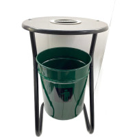 Металлическая уличная урна ПРОФМЕТСТИЛЬ зеленая, с пепельницей 600