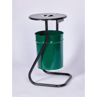 Металлическая уличная урна ПРОФМЕТСТИЛЬ зеленая, с пепельницей 600