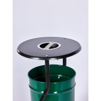 Металлическая уличная урна ПРОФМЕТСТИЛЬ зеленая, с пепельницей 600