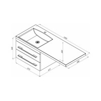 Раковина-столешница Aquanet Нота 120 NEW правая 00239568