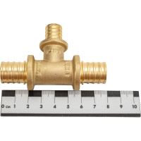 Переходной тройник One Plus 20х16х20 аксиальный rx надвижной, для сшитого полиэтилена Pex 3204023046