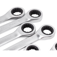 Набор комбинированных трещоточных ключей Forcekraft 9пр. FK-51092(50626)