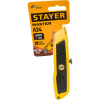 Универсальный нож STAYER Master-A24 металлический, с автостопом 0921_z02