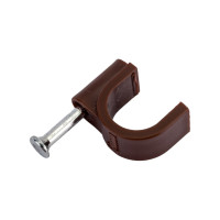Крепеж для проводов (скоба) TDM ELECTRIC 9мм круглая пластиковая венге упаковка 50 штук SQ0514-0084