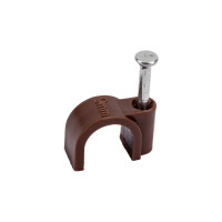 Крепеж для проводов (скоба) TDM ELECTRIC 9мм круглая пластиковая венге упаковка 50 штук SQ0514-0084