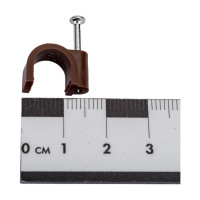 Крепеж для проводов (скоба) TDM ELECTRIC 9мм круглая пластиковая венге упаковка 50 штук SQ0514-0084