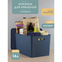 Корзинка Violet Береста с крышкой 14 л космик 523135