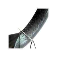 Сшивной чехол на руль TORSO 38 см, искусственная кожа, черный 1822694