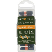 Бита ударная Дело Техники 1/4", PH3 × 25 мм, 10 шт. 793305