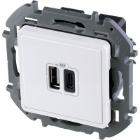 Зарядное устройство с двумя USB-разьемами Legrand A-C 240В/5В 3000мА - INSPIRIA - белый 673760