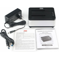 Докстанция AgeStar USB 3.0 2x2,5"/3,5" SATAIII, clone, пластик+алюминий, серебр, 3UBT8 (SILVER)
