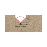 Фреза профильная для фасадов (22x16x54 мм; V=90 градусов) Greencut BX11283